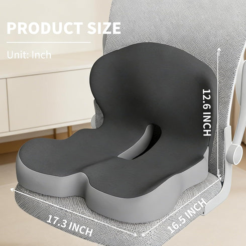 JNHEST Tailbone Orthopedic Cushion, L-Shaped Ergonomic Design Seat Cushion, Non Slip Memory Foam Car Cushion with Back