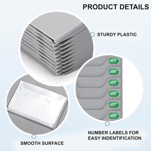 AMANO 7 inch Out(10 Plastic Timecard Rack, Retractable Time Cards Holder Cards, Wall Mount Attendance Time Payroll