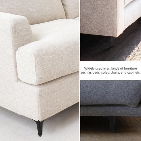 4pcs 11cm DOITOOL Matte Black Furniture Support Feet Metal Triangle Sofa Legs Bed Legs Cabinet Feet for Modern Sofa
