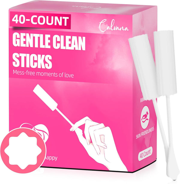 Calvana (40-Pack) White Drip Sticks for Females, Drip Stick Absorbing Sponge, Awkward Essentials,