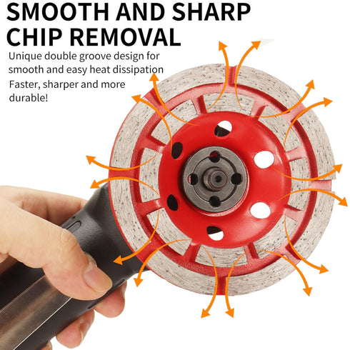 Diamond Concrete Grinding Wheel 4 1/2 Inch for Angle Grinder, Arbor Hole 7/8"-5/8" for Grinding and Polishing Concrete