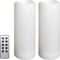 2 Pack Outdoor Flameless Pillar Candles with Remote and Timer Waterproof Battery