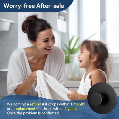Multifunctional Towel Hooks for Bathroom Wall, Extra Sticky Stainless, Holds up to 12LB, Matt Black Heavy Duty