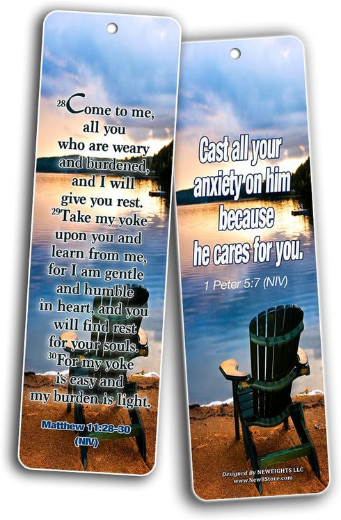 Most Highlighted Bible Scriptures Bookmarks Cards, NIV Version (12-Pack) - Inspirational Gifts for Bible Study