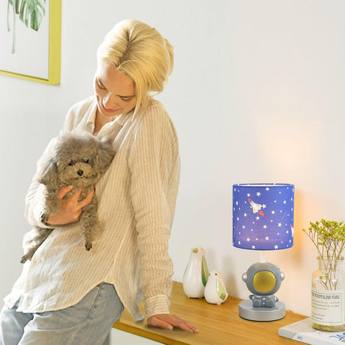 DC5V,Blue Counter,Gameroom,5.91H13.07IN,Hand-Made Astronaut LED Table Lamp with USB Port Kids Table Lamp,Night Light