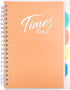 Yoment 5 Subject Notebook with Tabs, 8"x 10", Large Notebook with Dividers, 240 Pages, Plastic Hardcover, Orange