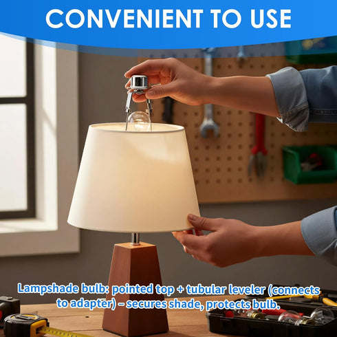 zuozuobubu 2-Pack Bulb Bulb,High Lamp Shade Light Clip Adapter, Clip on Lampshade Adapter & Clip on Lampshade Light