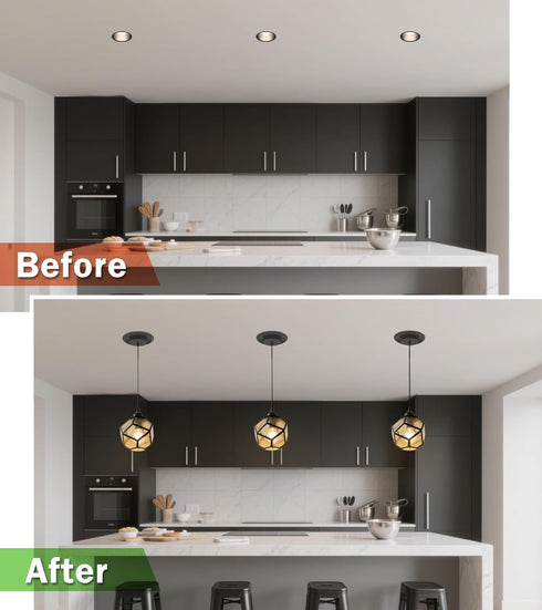 6-Inch 7" 6" Recessed Can Light Conversion Kit for Pendant Light or Ceiling Fan, Ceiling Fixture Adapter