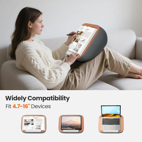 Tounee Book Holder Stand - Ultra Soft Lap Beanbag Pillow for Books, Tablets, iPads & Kindle - Hands-Free Reading