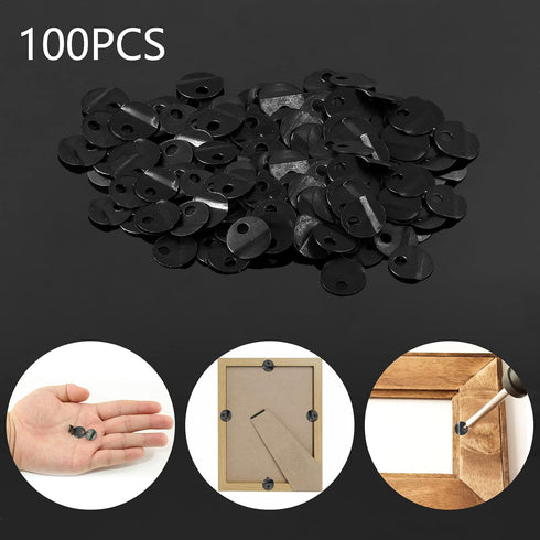 100PCS Picture Turn Button Fasteners, Photo Frame Hardware, Backing Clips with Screws