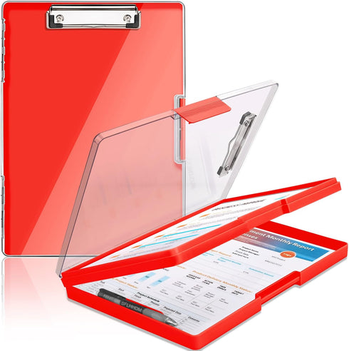 Clipboard with Storage | Heavy Duty Clip Boards 8.5x11 with 2 Storage Cases, Nursing Clipboard Folder