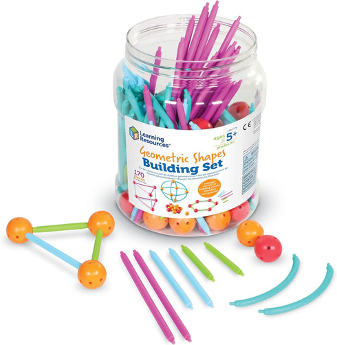 Learning Resources Geometric Shapes Building Set - 170 Pieces, Ages 5+ Math