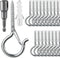 FSAH 36 PCS Q-Hanger Hooks, Screw Hooks for Outdoor String Lights, Safety Buckle