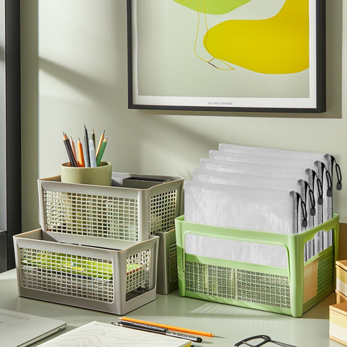 Mesh Zipper Pouch Bags, 24 Pcs Clear A4 Waterproof Document Bags for School Office Organizing Storage