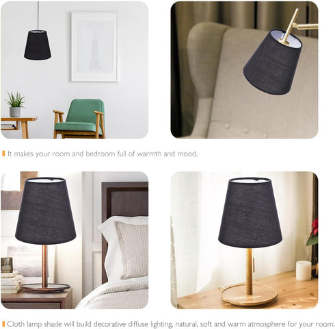 1pc DOITOOL Fabric Lampshade Black Home Decor Black Floor Lamp White Candles Small Lamp Shade Cloth Lamp Shades