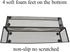 HAHIYO Stackable Mesh Tray Cup 12 x 3 x 2 inches Sturdy Container for Desk Drawer Organizer Collection for Home Office School Kitchen Soft Foam Feet No Sharp Edges 2 Pack Black