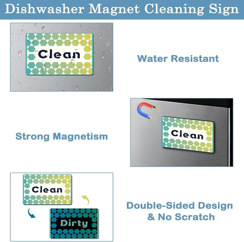 LOADSFUN Dishwasher Magnet Clean Dirty Sign, Double-Sided Clean Dirty Sign for Stainless Steel Dishwashers, Home