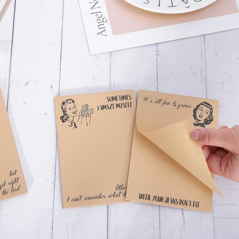 Whaline 8 Packs Funny Memo Pads, Humorous Sticky Note Pads, Sarcastic Adhesive Memo Pad for Women Office Coworker Gift