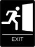 Exit Sign with Braille Grade II for Door & Wall, Comes with Graphical Symbols and Double Sided 3M Tape