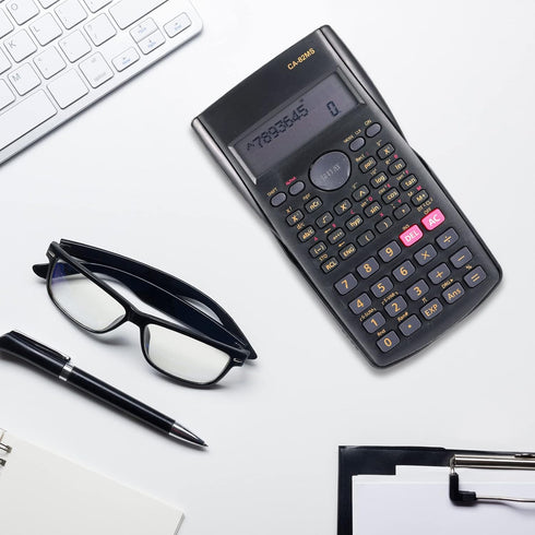 Saillong 12 Pieces Black Engineering Scientific Calculator, 2-Line Function for Middle, High School, Classroom