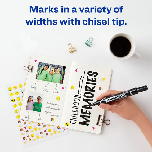 AVERY Marks-A-Lot Large Desk-Style Chisel Tip, Value Pack of 36 Black Permanent Markers for Signs