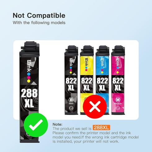 E-Z Ink Remanufactured Ink Cartridge Replacement for Epson 288 288XL High Yield for XP-440 XP-446 XP-330 XP-340 XP-430