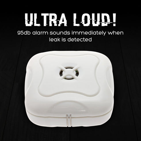 2 Pack Water Leak Detector - 95 dB Flood Detection Alarm Sensor for Bathrooms, Basements, and Kitchens by Mindful Design