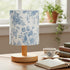 VIHOSE Blue Floral Kids Table Lamp for Bedroom Kids Bedside Lamp with Linen Wooden Nightstand Cartoon Nursery Lampshade
