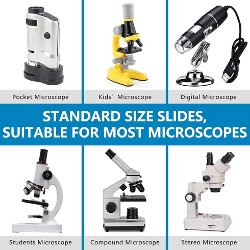 DIY-SCIENCE 60 Microscope Slides with Specimens for Kids, Lab-Grade Prepared Microscope Slides