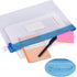 Wisdompro Zipper Pouch, 4 Packs Durable Letter Size Waterproof Mesh File Bag, Document Organizer - Pink/Blue