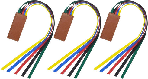 Chris.W 3Pack Ribbon Bookmarks for Bible, 5-Page Ribbon Markers with Artificial Leather and Colorful Ribbons