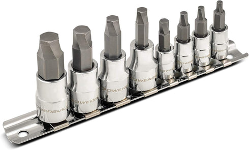 Powerbuilt 8 Pc. 3/8" Drive SAE Zeon Hex Bit Socket Set - Hand Tools, Sockets for 3/8" Drive