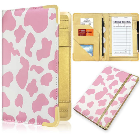 YeeCASE Server Book, Painted Server Books for Waitress, Durable Leather Waitess Book with