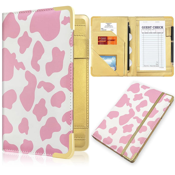 YeeCASE Server Book, Painted Server Books for Waitress, Durable Leather Waitess Book with