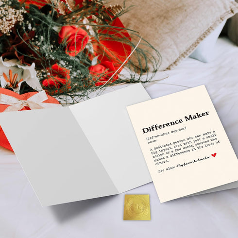 Difference Maker Teacher Appreciation Card, Thank You Card for Teacher Mentor Coach, Definition Greeting Card