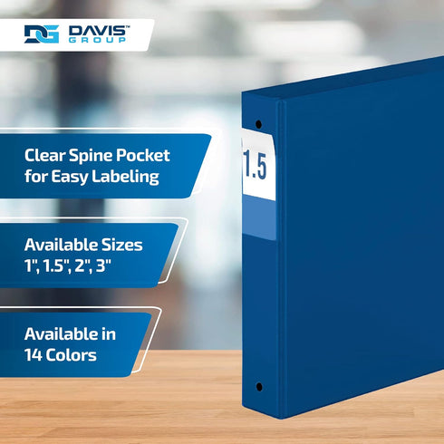 Premium Economy 1.5-Inch Binders - 3-Ring Binders for School, Office, or Home, Pack of 6, Royal Blue