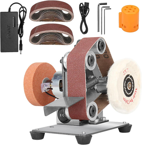 3-In-1 Mini Belt Sander - Electric Bench Grinder Sanding Machine, 7 Adjustable