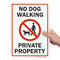 SmartSign "No Dog Walking - Private Property" Label | 10" x 14" Laminated Vinyl
