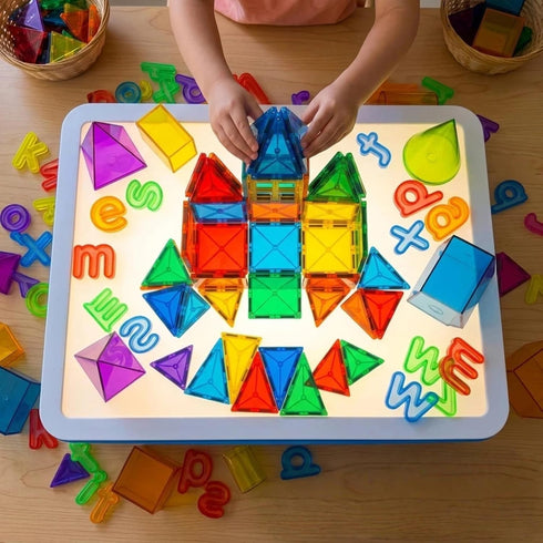 RANGRANGMANJIA 16" 10 3 LED Light Table for Toddlers with Brightness Levels & Color Modes, Durable Portable Light Box