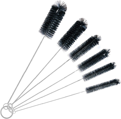 Set,6 12" Brush Family Straw Cleaner Brush Piece Long Pipe Tube Bottle Brushes for Cleaning Narrow Neck Bottles,Coffee