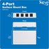 4 IC107SB4WH ICC Port Surface Mount Box in White, Works with Slim and Wide Profile Keystone Jacks (Sold Separately)