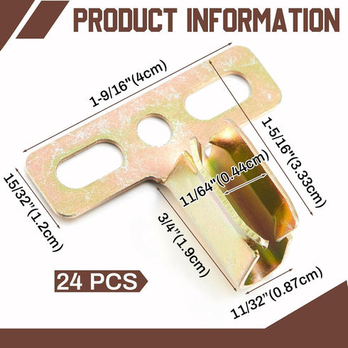 24 Hicarer Pcs Steel Shutter Clips for Vinyl Shutters Hidden Installation Vinyl Shutter Clip Windows Accessories