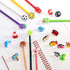 Nicunom 100 Pcs Pencil Topper Decoration - Cute Cartoon Pencil Clip Decorations for Students Gifts Classroom Rewards