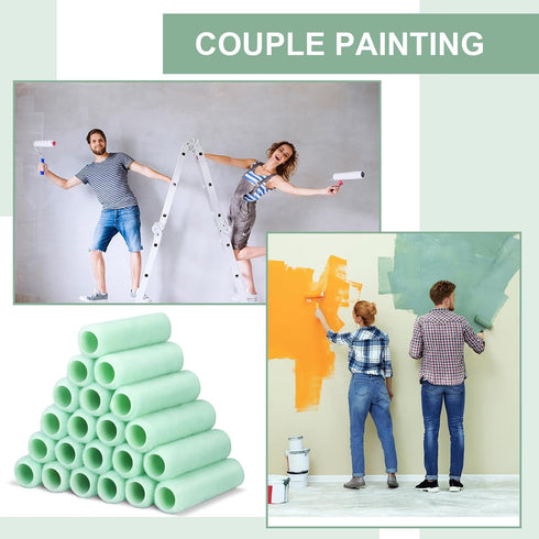 24 3/8 Inch (Green,9 Inch) Gisafai Pcs Paint Roller Covers Paint Rollers for Painting Walls Roller Paint Brush Nap