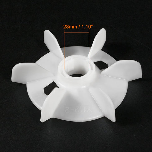 uxcell Motor Fan Blade 150mmx28mm Round Shape Bore White Engineering Plastic with 6 Vanes 2pcs