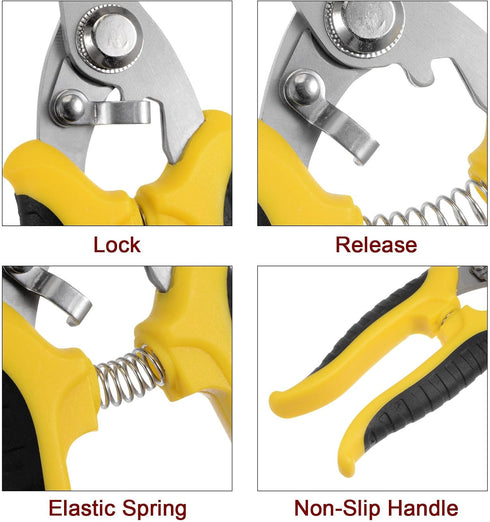 2pcs 8 Inch Industrial Scissors Multi-Purpose Shears with Stainless Steel Blades and Black Yellow Handle