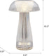 6.9x6.9x10.2 Inch Mikasa Clear Acrylic Mushroom LED Rechargeable Cordless Lamp