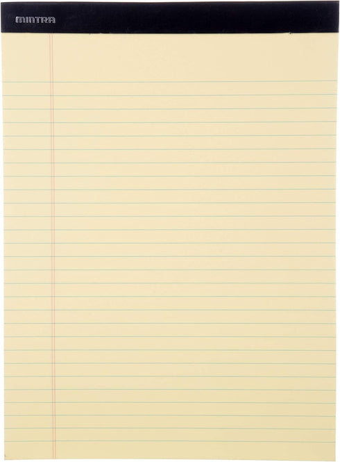 Mintra Office Legal Pads - ((BASIC CANARY 6pk, 8.5in x 11in, WIDE RULED)) - 50 Sheets per Notepad, Micro perforated Writing Pad, Notebook Paper for School, College, Office, Business by Mintra Office