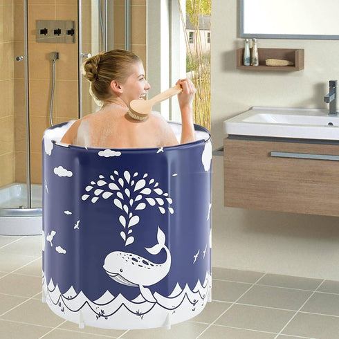 PLKO Foldable Bathtub Portable Soaking Bath Tub,Portable tub for adults,Collapsible Soaking Bath Tub for Shower