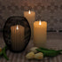 Battery Operated Flickering Candles, 3x5 inches Ivory Real Wax with Remote and Timer Options